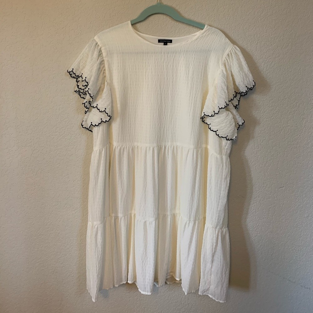 Who What Wear White Tiered Dress